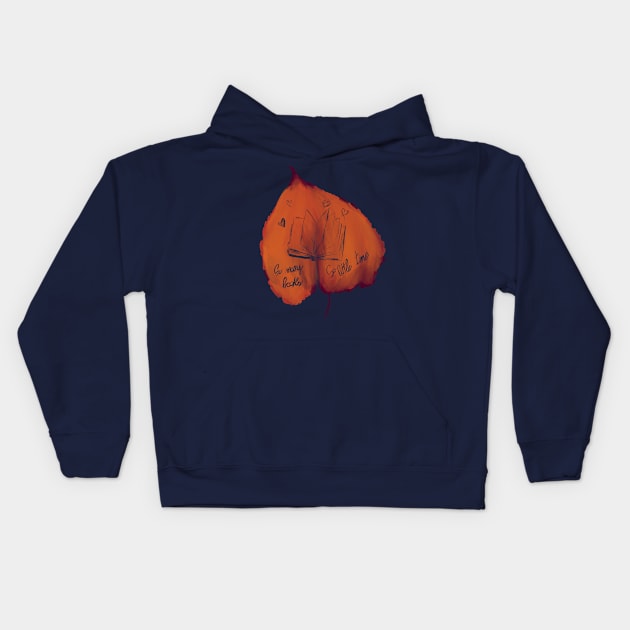 Books Autumn Cozy leaf trees Kids Hoodie by Uwaki